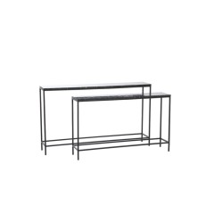 CONSOLE TABLE MRN SET OF 2 STONE TOP BLACK 120 140 